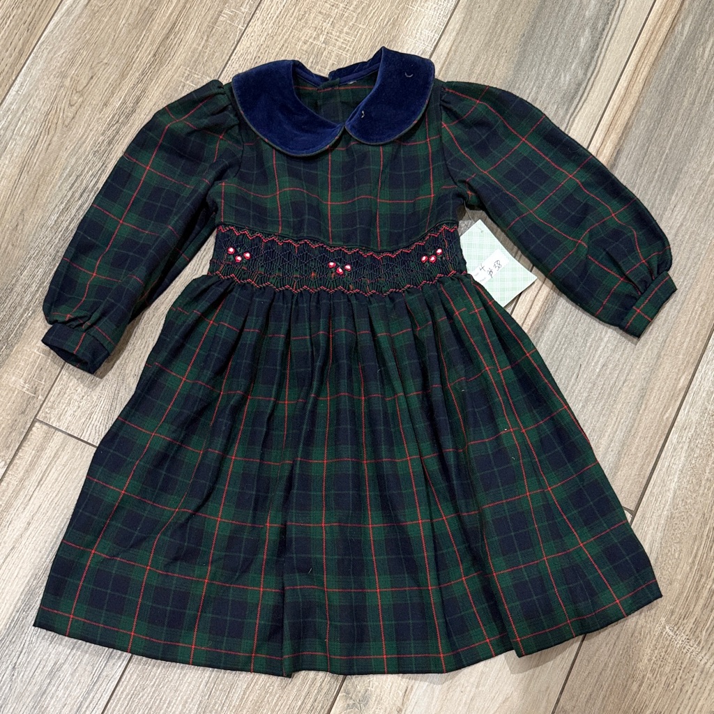 Nwt Plaid Dress With Velvet Collar